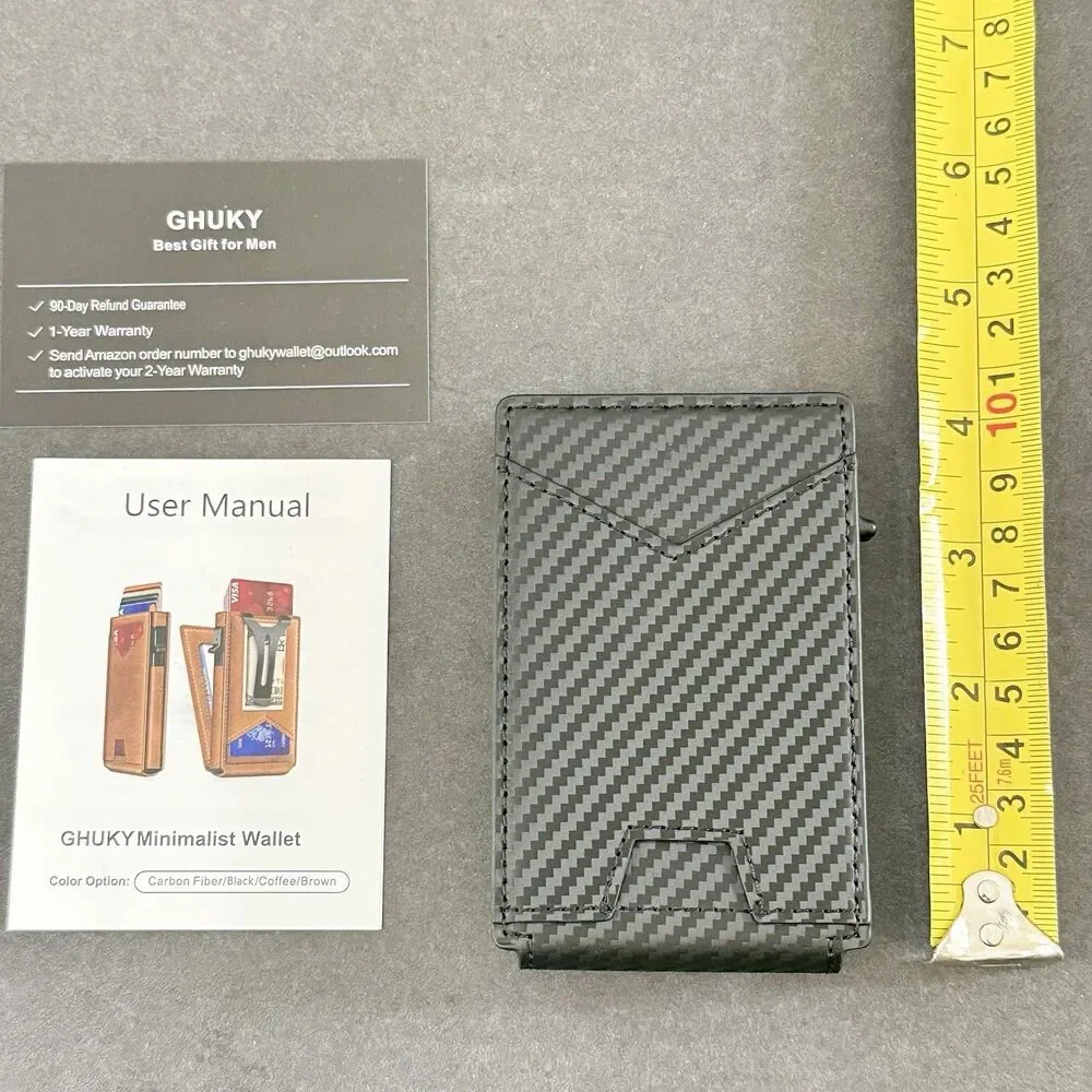 Men's RFID Wallet with Money Clip Minimalist Slim Pop Up Card Holder Gift idea